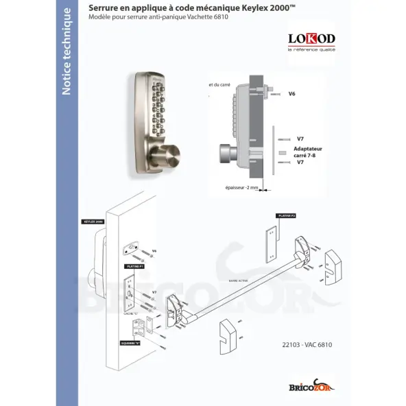 Serrure à code Lokod KeyLex 2000