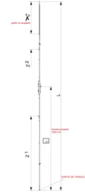 Crémone serrure MACO GM1050 porte fenêtre OF