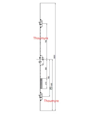 SERRURE MACO Z-TA E92 2 CROCHETS ET 2 PENES