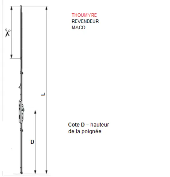 Serrure MACO GM 300 601-800 fenêtre