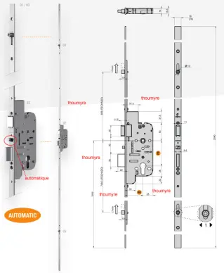 serrure porte RIGHINI automatique DC-25/A