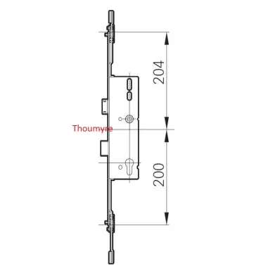SERRURE ROTO AJUSTABLE HAUT/BAS H600 H35/92/8 ref 764181