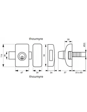 Verrou à bouton universel thirard-4 clés sécurité