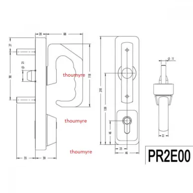 poignée rotative argent PR2E-00-01-0A-JPM