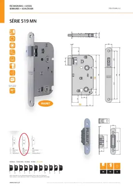 Serrure Marc 519 magnétique axe 50 C7 à condamnation