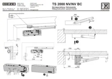 Bras à compas GEZE TS 4000 et 2000