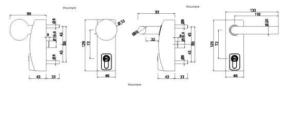 Module extérieur à béquille - TESA - ABLOY