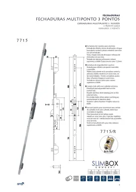 serrure GNS 7715 axe 35/85 mm-2x2 penes cylindriques