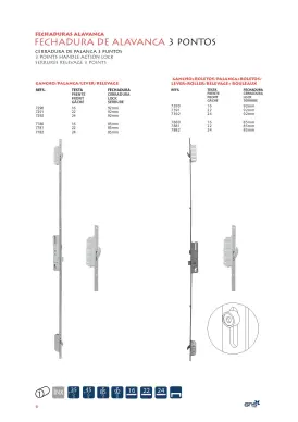 serrure GNS 7781 axe 35/85 2 crochets