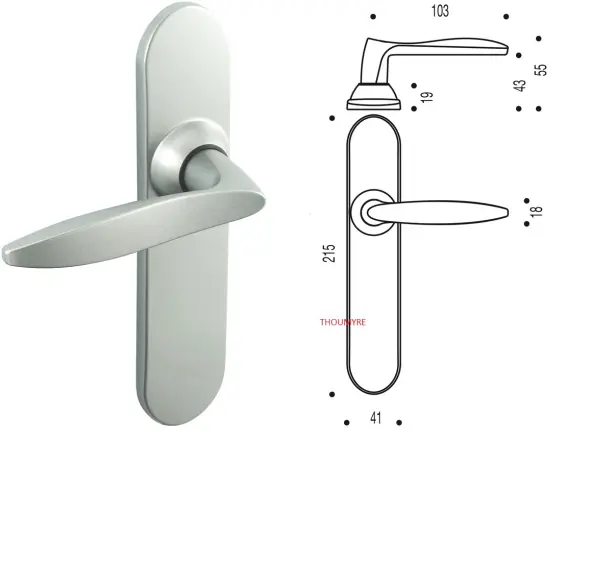 Ensemble Twist bec de cane chromé velours Vachette EA195mm