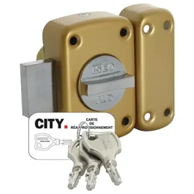 Verrou de sureté ISEO CITY CAVITH 4115 à bouton - 3 CLES - 1