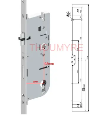 SERRURE MACO G-TA à relevage E92 4 galets