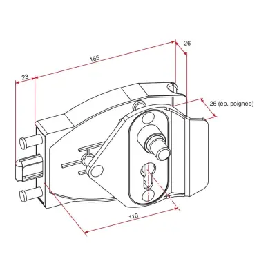 Serrure EE TIRARD pour porte de garage coulissante - 2