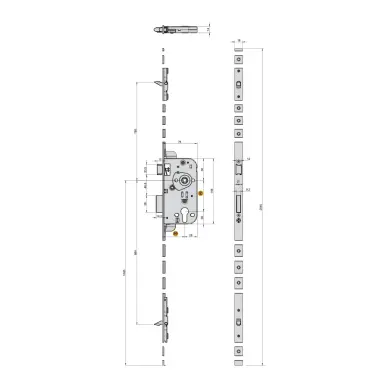 Serrure MARC 740 axe 50 EA 70 3 POINTS - 2