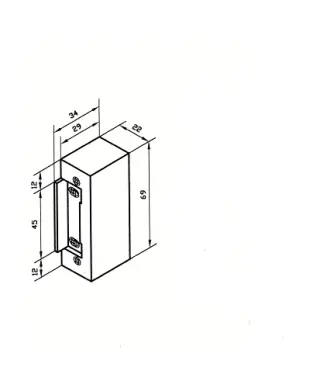 Gâche électrique DOM METALUX à larder CA 12V BE27820000 à têtière équerre