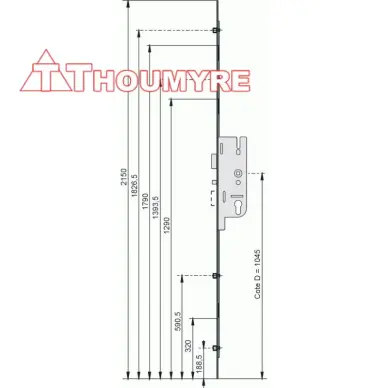 serrure GU FERCOMATIC 6-32299-RT-0-0-H 50/70 4 Galets - 2