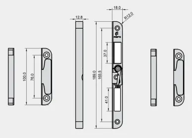 Jeu de 3 gâches MARC HT 839 pour serrure Righini automatique