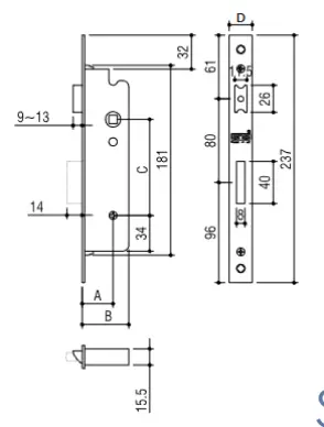 Serrure 1 point GNS-7791/S