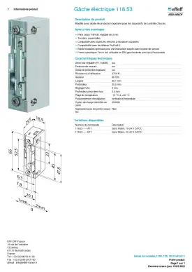 gache electrique EFF EFF 118.53 A71 emission profix 10-24 v