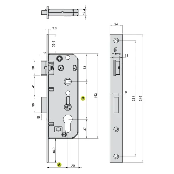 serrure MARC ZK35 portillon portail