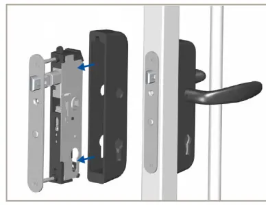 Serrure multifonction derrière pour cadre sans enjoliveur