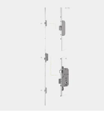Serrure Marc 736 50/70 3 coffres encastre - 2