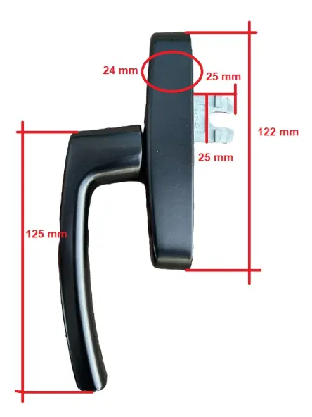 Poignée  pour fenêtre ROTO 1 fourche 377475 noire