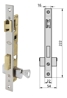 Serrure pour cylindre ovale CVL pêne dormant demi-tour glissant axe 12 mm