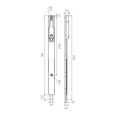 Verrous pour porte deux vantaux 9200 P/M/G MR ASSA ABLOY