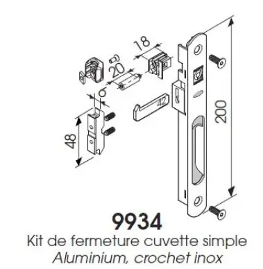 Kit de fermeture cuvette simple KLINE
