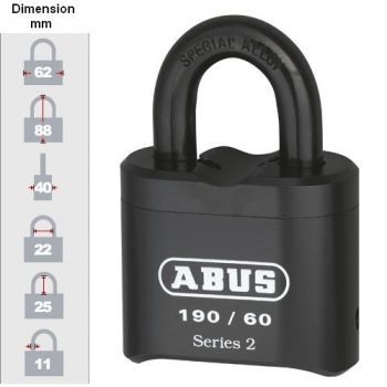 Cadenas à code 4 chiffres blindé Abus 190/60