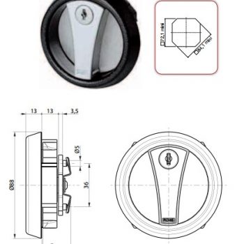 POIGNEE RONDE RONIS 23100 D88mm POUR ARMOIRE METAL