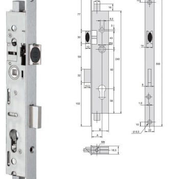 Serrure Stremler 3 points réf 2270 tringles à visser