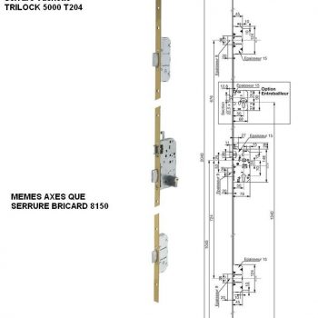 SERRURE A LARDER A PENES OBLONGS - 3 POINTS - H2040