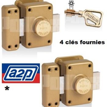 Paire de verrous POLLUX Haute Sureté A2P* - 4 clés
