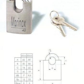 CADENAS TOUT INOX - 40mm - 2 CLES