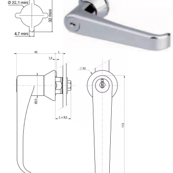 POIGNÉE A CLÉS ARMOIRE ET PORTE DE GARAGE