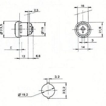 SERRURE BATTEUSE 165CHE L18.8/D19. 2 CLES