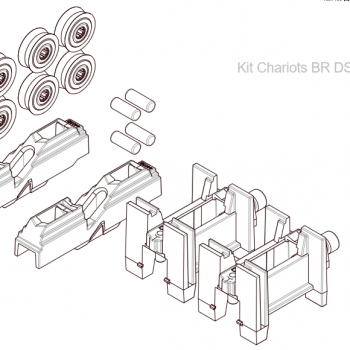 Chariots double pour baie coulissante pour vantail 180 kg