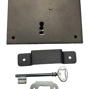 Serrure Devismes laque noir avec gâche entrée 2 cles 110 droite.