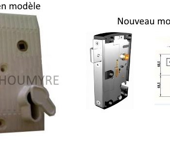 Serrure de portail pvc portac pêne réglable