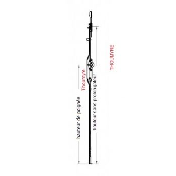 Crémone pour porte fenêtre et porte fenêtre ROTO  ajustable-haut