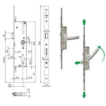 Serrure GNS 35-85 réf 464600