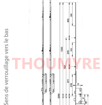 Serrure Roto 4 galets E92