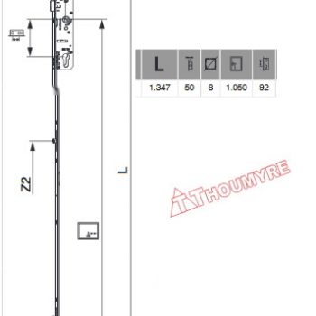 serrure / crémone MACO B-TV E92DM