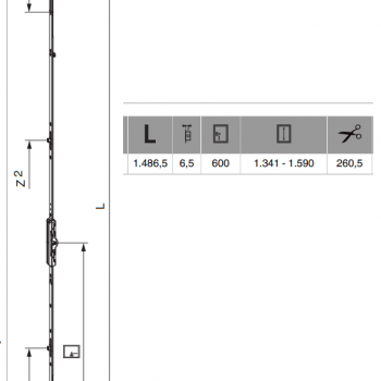 Serrure cremone MACO GM 600 pour Fenêtre