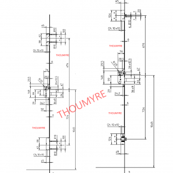 serrure Bricard 8150 NF 3 points encastrer - 3 coffres