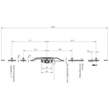 Crémone pour coulissant ROTO GR 1800 Axe 7,5 mm (4 galets) 1801-2900