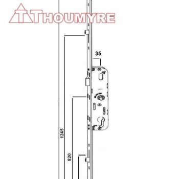 Serrure cremone ref G-24402-35-L-0..GU-35/70 2 Galets AJUSTABLE HAUT+BAS