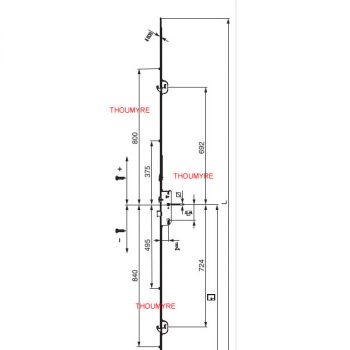 Serrure MACO G-TA E92-2 CROCHETS 4 GALETS - 244122